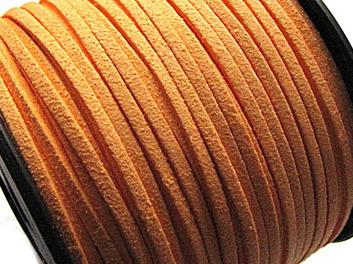 Veloursband, Wildleder-Imitat, orange pirsich, 3x1,5mm, 1m